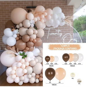 Apricot Coffee Brown Balloon Garland Arch Kit Wedding Birthday Party Decoration Kids Latex Balloon Globos Baby Shower Decor