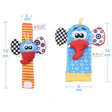Load image into Gallery viewer, Infant Socks Wrist Rattle Toys Baby Toys 0 12 Months Newborn Cartoon Animal Plush Socks Wrist Strap Rattle for Baby Girl Boy Hot