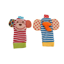 Load image into Gallery viewer, Infant Socks Wrist Rattle Toys Baby Toys 0 12 Months Newborn Cartoon Animal Plush Socks Wrist Strap Rattle for Baby Girl Boy Hot