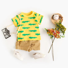 Load image into Gallery viewer, Sanlutoz Cartoon Boys Clothing Sets Summer Short Sleeve Cotton Baby Tops + Baby Shorts 2Pcs Casual