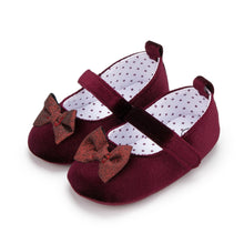 Load image into Gallery viewer, Baby Girl Princess Shoes Toddler Non-slip Flat Soft-sole Cotton Rubber Crib Lovely Butterfly-knot Infant First Walkers 0-18m
