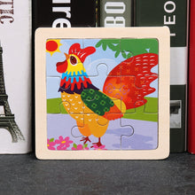 Load image into Gallery viewer, 11X11CM Kids Wooden Puzzle Cartoon Animal Traffic Tangram Wood Puzzle Toys Educational Jigsaw Toys for Children GiftS