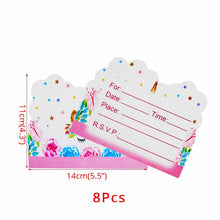 Load image into Gallery viewer, WEIGAO Unicorn Decoration Birthday Party Decor Kids Unicorn Disposable Tableware set Baby Shower Girl Birthday Party Supplies