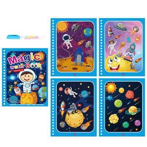 Montessori Toys Reusable Coloring Book Magic Water Drawing Book Painting Drawing Toys Sensory Early Education Toys for Kids