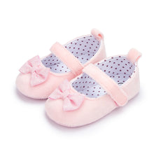 Load image into Gallery viewer, Baby Girl Princess Shoes Toddler Non-slip Flat Soft-sole Cotton Rubber Crib Lovely Butterfly-knot Infant First Walkers 0-18m