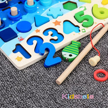 Load image into Gallery viewer, Kids Montessori Math Toys For Toddlers Educational Wooden Puzzle Fishing Toys Count Number Shape Matching Sorter Games Board Toy