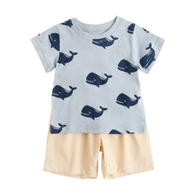 Load image into Gallery viewer, Sanlutoz Cartoon Boys Clothing Sets Summer Short Sleeve Cotton Baby Tops + Baby Shorts 2Pcs Casual