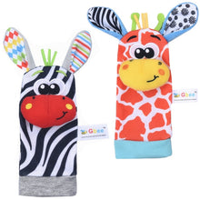 Load image into Gallery viewer, Infant Socks Wrist Rattle Toys Baby Toys 0 12 Months Newborn Cartoon Animal Plush Socks Wrist Strap Rattle for Baby Girl Boy Hot