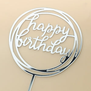 10Pcs/Pack Acrylic Cake Toppers Happy Birthday Cake Toppers For Womens Mens Kids Birthday Party Decor Baby Shower Supplies Tools
