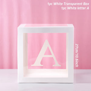 Transparent Alphabet Balloon Box Wedding Baby Shower Boy Girl Decoration Birthday Party Kids Baby Shower 1st Birthday Decor