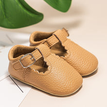 Load image into Gallery viewer, KIDSUN Newborn Baby Shoes Stripe PU Leather Boy Girl Shoes  Toddler Rubber Sole Anti-slip First Walkers Infant Moccasins