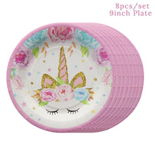 Load image into Gallery viewer, WEIGAO Unicorn Decoration Birthday Party Decor Kids Unicorn Disposable Tableware set Baby Shower Girl Birthday Party Supplies