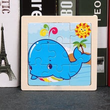 Load image into Gallery viewer, 11X11CM Kids Wooden Puzzle Cartoon Animal Traffic Tangram Wood Puzzle Toys Educational Jigsaw Toys for Children GiftS