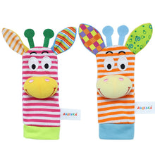 Load image into Gallery viewer, Baby Toys 0 6 12 Months Cute Stuffed Animals Baby Rattle Socks Wrist Baby Rattles Newborn Toys Make Sounds Games For Babies