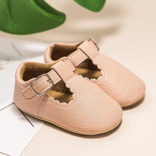 Load image into Gallery viewer, KIDSUN Newborn Baby Shoes Stripe PU Leather Boy Girl Shoes  Toddler Rubber Sole Anti-slip First Walkers Infant Moccasins