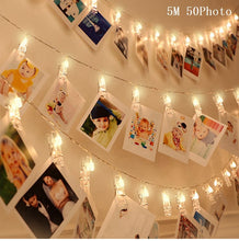 Load image into Gallery viewer, Photo Clip Light Banner Wedding Decoration Birthday Party Decor Kids Girl Boy Baby Shower Banner Christmas Decoration 2023