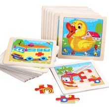 Load image into Gallery viewer, 11X11CM Kids Wooden Puzzle Cartoon Animal Traffic Tangram Wood Puzzle Toys Educational Jigsaw Toys for Children GiftS