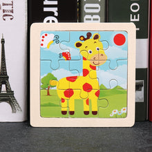 Load image into Gallery viewer, 11X11CM Kids Wooden Puzzle Cartoon Animal Traffic Tangram Wood Puzzle Toys Educational Jigsaw Toys for Children GiftS
