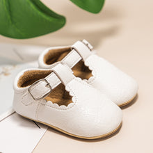 Load image into Gallery viewer, KIDSUN Newborn Baby Shoes Stripe PU Leather Boy Girl Shoes  Toddler Rubber Sole Anti-slip First Walkers Infant Moccasins