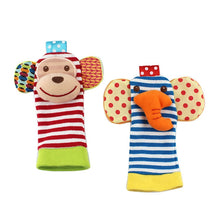 Load image into Gallery viewer, Baby Toys 0 6 12 Months Cute Stuffed Animals Baby Rattle Socks Wrist Baby Rattles Newborn Toys Make Sounds Games For Babies