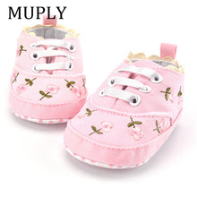 Load image into Gallery viewer, Baby Girl Shoes White Lace Floral Embroidered Soft Shoes Prewalker Walking Toddler Kids Shoes First Walker free shipping