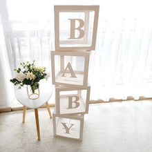Load image into Gallery viewer, Transparent Alphabet Balloon Box Wedding Baby Shower Boy Girl Decoration Birthday Party Kids Baby Shower 1st Birthday Decor