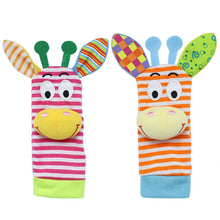 Load image into Gallery viewer, Infant Socks Wrist Rattle Toys Baby Toys 0 12 Months Newborn Cartoon Animal Plush Socks Wrist Strap Rattle for Baby Girl Boy Hot
