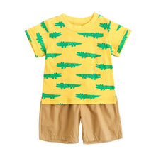 Load image into Gallery viewer, Sanlutoz Cartoon Boys Clothing Sets Summer Short Sleeve Cotton Baby Tops + Baby Shorts 2Pcs Casual