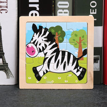 Load image into Gallery viewer, 11X11CM Kids Wooden Puzzle Cartoon Animal Traffic Tangram Wood Puzzle Toys Educational Jigsaw Toys for Children GiftS