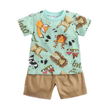Load image into Gallery viewer, Sanlutoz Cartoon Boys Clothing Sets Summer Short Sleeve Cotton Baby Tops + Baby Shorts 2Pcs Casual