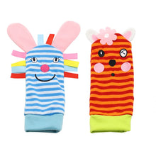 Load image into Gallery viewer, Infant Socks Wrist Rattle Toys Baby Toys 0 12 Months Newborn Cartoon Animal Plush Socks Wrist Strap Rattle for Baby Girl Boy Hot