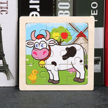 Load image into Gallery viewer, 11X11CM Kids Wooden Puzzle Cartoon Animal Traffic Tangram Wood Puzzle Toys Educational Jigsaw Toys for Children GiftS