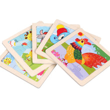 Load image into Gallery viewer, 11X11CM Kids Wooden Puzzle Cartoon Animal Traffic Tangram Wood Puzzle Toys Educational Jigsaw Toys for Children GiftS