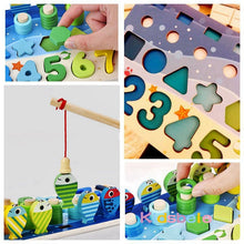 Load image into Gallery viewer, Kids Montessori Math Toys For Toddlers Educational Wooden Puzzle Fishing Toys Count Number Shape Matching Sorter Games Board Toy