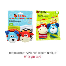 Load image into Gallery viewer, Baby Toys 0 6 12 Months Cute Stuffed Animals Baby Rattle Socks Wrist Baby Rattles Newborn Toys Make Sounds Games For Babies