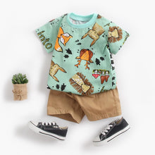Load image into Gallery viewer, Sanlutoz Cartoon Boys Clothing Sets Summer Short Sleeve Cotton Baby Tops + Baby Shorts 2Pcs Casual