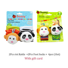 Load image into Gallery viewer, Baby Toys 0 6 12 Months Cute Stuffed Animals Baby Rattle Socks Wrist Baby Rattles Newborn Toys Make Sounds Games For Babies