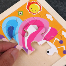 Load image into Gallery viewer, 11X11CM Kids Wooden Puzzle Cartoon Animal Traffic Tangram Wood Puzzle Toys Educational Jigsaw Toys for Children GiftS