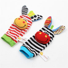 Load image into Gallery viewer, Baby Toys 0 6 12 Months Cute Stuffed Animals Baby Rattle Socks Wrist Baby Rattles Newborn Toys Make Sounds Games For Babies
