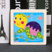 Load image into Gallery viewer, 11X11CM Kids Wooden Puzzle Cartoon Animal Traffic Tangram Wood Puzzle Toys Educational Jigsaw Toys for Children GiftS