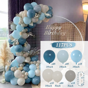 Blue Metallic Balloons Garland Kit Gold Confetti Balloon Arch Birthday Party Decoration Kids Wedding Birthday Baby Shower Boy