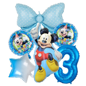 1set Disney Pink Minnie Mouse Foil Balloon Girl&#39;s Birthday Party Decoration 1 2 3 4 5 6 7st baby shower supplies Kids Toy Globos