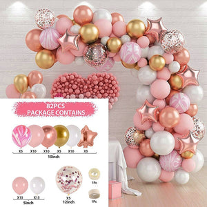 Blue Metallic Balloons Garland Kit Gold Confetti Balloon Arch Birthday Party Decoration Kids Wedding Birthday Baby Shower Boy