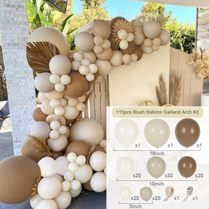 Apricot Coffee Brown Balloon Garland Arch Kit Wedding Birthday Party Decoration Kids Latex Balloon Globos Baby Shower Decor