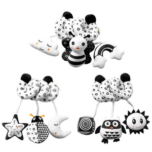 Sensory Cloth Book High Contrast Baby Toys 0 12 Months Newborn Crib Toys Black and White Animal Cloth Books Montessori Baby Book