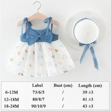 Load image into Gallery viewer, Summer Clothes Baby Girl Beach Dresses Casual Fashion Print Cute Bow Flower Princess Dress Newborn Clothing Set