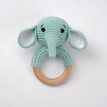 Load image into Gallery viewer, Newborn Baby Rattles Cute Cartoon Animal Rabbit Grab Ability Training Toys Infant Bell Toy Original Wood Crochet Hook Knitted
