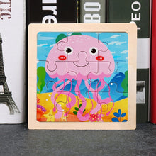 Load image into Gallery viewer, 11X11CM Kids Wooden Puzzle Cartoon Animal Traffic Tangram Wood Puzzle Toys Educational Jigsaw Toys for Children GiftS