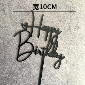 10Pcs/Pack Acrylic Cake Toppers Happy Birthday Cake Toppers For Womens Mens Kids Birthday Party Decor Baby Shower Supplies Tools