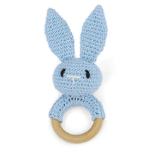 Load image into Gallery viewer, Newborn Baby Rattles Cute Cartoon Animal Rabbit Grab Ability Training Toys Infant Bell Toy Original Wood Crochet Hook Knitted